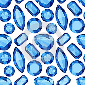 Blue Sapphire seamless pattern
