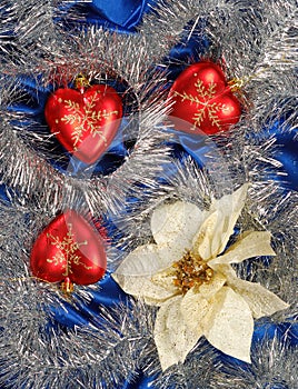 Blue sateen decoration