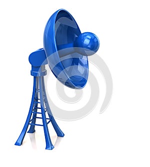 Blue satellite dish antenna