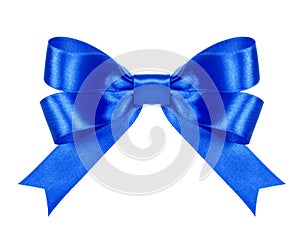 Blue satin bow