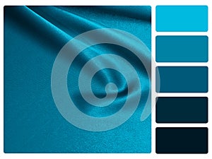 Blue satin colour palette swatch