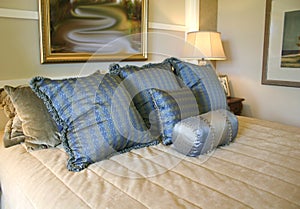 Blue Satin Pillows photo