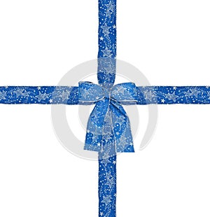 Blue satin ribbon