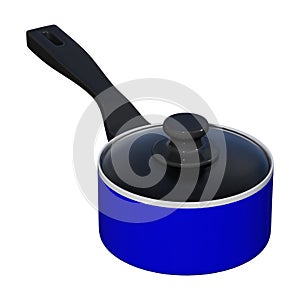 Blue Saucepan on White