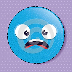 Blue scared emoji emoticon character