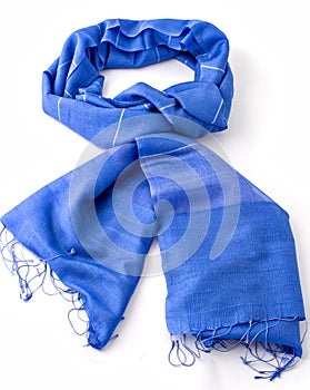 Blue scarf or pashmina photo