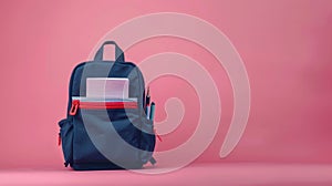 The blue school backpack.AI generated image