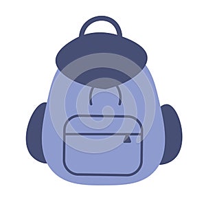 Blue school backpack icon. Vector