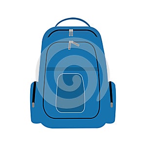 A Blue School Backpack on a White Backdrop