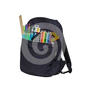 Blue school bag backpack
