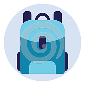 Blue school bag, icon