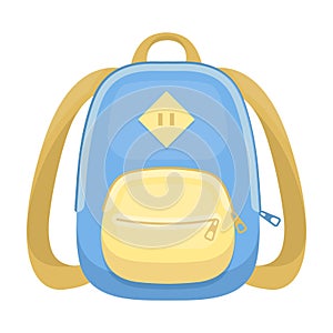 Blue school bag. A school bag for a book and notebooks.School And Education single icon in cartoon style vector symbol