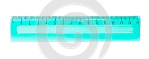 Blue school ruller isolated