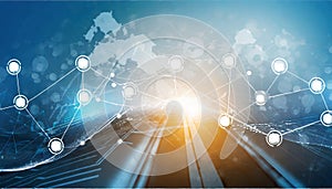 blue sci-fi fantasy technology background