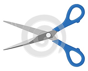Blue scissors, icon
