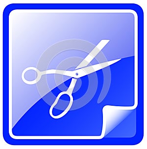 Blue scissors icon