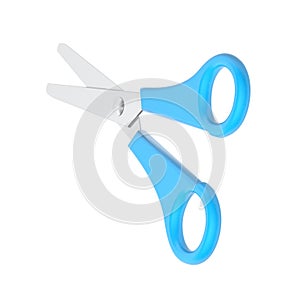 Blue scissors isolated on white background.