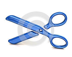 Blue scissors symbol