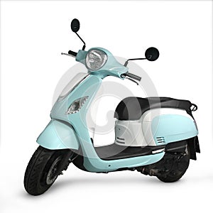 Blue Scooter with white photo