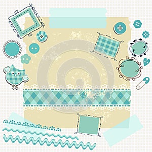 Blue scrapbook kit