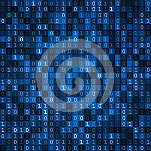 Blue screen binary code screen