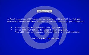 Blue Screen of Death.