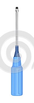 Screwdriver with blue rubber handle