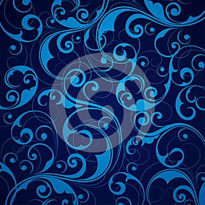 Blue scroll background