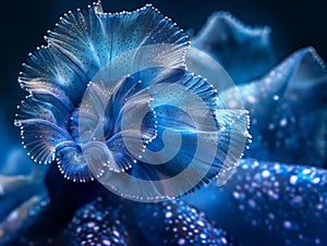 Blue Sea Anemone Close-up