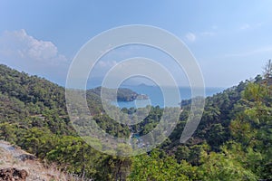 Blue sea, bays of Fethiye, Mugla, Turke