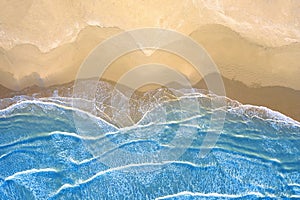 Blue sea at the beach seen from above