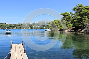 Blue sea and blue sky, island Rab, Croatia