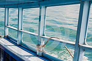 Blue sea on the boat