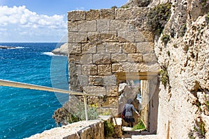 Blue sea of the island of Gozo in Malta