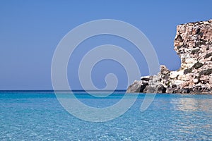 Blue sea of Lampedusa, Sicily. photo