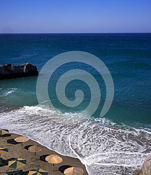 Blue sea and little beach in Creta