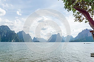 Mountian with water surface background texture