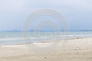 Blue sea/ocean and clouds sky abstract background in Thailand.