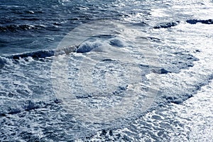 Blue sea ocean waves detail