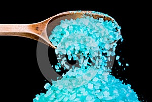Blue sea salt crystals