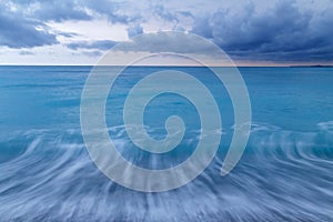 Blue sea water abstract background. Sea and sky. Calm, tranquility and harmony.