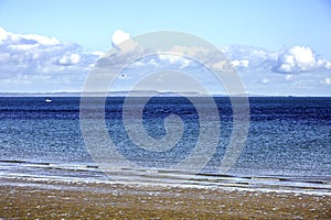 Blue sea water and waves, beach in the morning,coast.