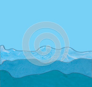Blue sea wave background made from plasticine