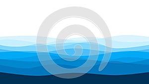 Blue sea wave background. vector illustration