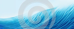 Blue sea wave banner. Water flow abstract background