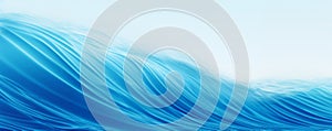 Blue sea wave banner. Water flow abstract background