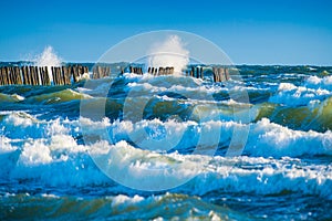 Blue sea waves