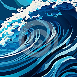Blue sea waves background. illustration