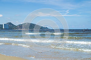 Blue sea with waves and clear blue skywave,sea