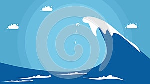 Blue sea waves. Surf the waves. vector illustration